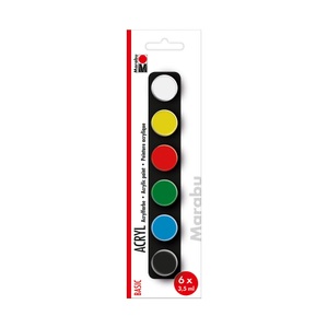 Marabu, MARABU - Acrylfarbe Set Basic 6 x 3.5 ml, Marabu Acrylfarbe Set Basic 6 x 3.5 ml