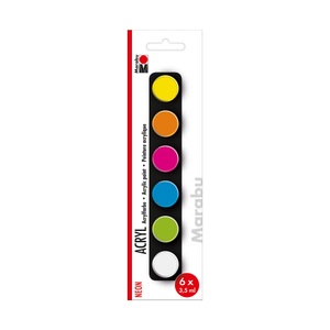 Marabu, MARABU Acrylfarben-Set Neon, Marabu Acrylfarbe Set Neon, 6 x 3.5 ml