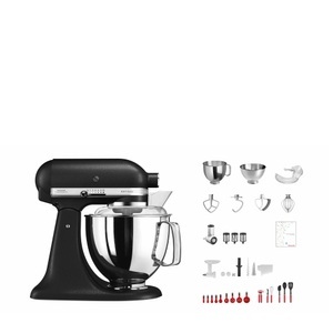 KITCHENAID, Kitchenaid KSM200 Swiss Anniversary Set Küchenmaschine eisenschwarz, KitchenAid Küchenmaschine Artisan KSM200 Schwarz matt