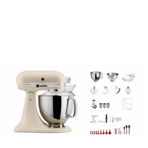 KITCHENAID, Kitchenaid KSM200 Swiss Anniversary Set Küchenmaschine fresh linen, KitchenAid Küchenmaschine Artisan KSM200 Beige