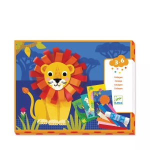 DJECO, Djeco Bastel-Set KOLLAGEN FÜR KLEINE - SCHLAUFEN 91-teilig, DJECO Collagen Tiere (1 Stk)