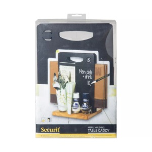 Securit, Securit Tischkreidetafel Men?halter, Securit Kreidetafel, TABLECADDY, teak, 34.5 x 22 x 20cm, CAD-TE