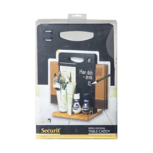 Securit, Securit Tischkreidetafel Men?halter, Securit Kreidetafel, TABLECADDY, teak, 34.5 x 22 x 20cm, CAD-TE