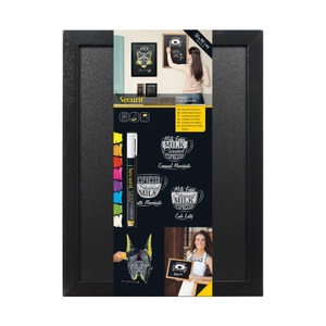 Securit, Securit Wandtafel Woody 30 x 40 cm, Securit Kreidetafel, WOODY, schwarz, 40 x 30 x 1cm, WBW-BL-30-40
