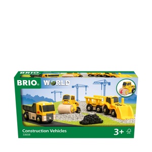 Brio Ab, BRIO World 33658 Baustellenfahrzeuge - Ergänzung für die BRIO-Holzeisenbahn - Empfohlen ab 3 Jahren, BRIO® Spielzeug-Baumaschine »World Baustellenfahrzeuge«