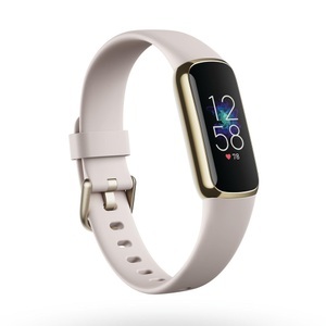 Fitbit, FITBIT Luxe - Fitness-Tracker (Klein (S): Passend für Handgelenke mit einem Umfang von 140 mm - 180 mm / Groß (L): Passend für Handgelenke mit einem Umfang von 180 mm - 220 mm, Silikon, Mondweiß/Edelstahl Softgold), fitbit Fitness-Tracker »Fitbit Luxe Activity Tracker«