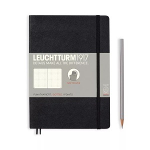 Leuchtturm, Leuchtturm Notizbuch Medium, Leuchtturm Notizbuch Medium Softcover A5, Dot, Schwarz