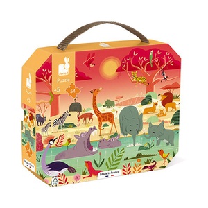 Janod, Puzzle Tier-Nationalpark Multicolor, Janod Puzzlekoffer Tier-Nationalpark