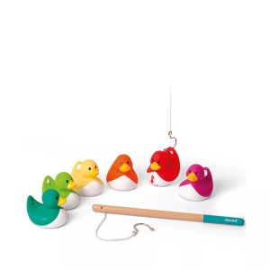 Janod, Janod Holz-Angelspiel Ducky 8-teilig in bunt, Janod - Angelspiel Ducky Enten, Multicolor