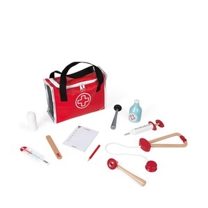 Janod, Janod ® Doktortasche - rot, Janod Spielzeug-Arztkoffer »Doktortasche 10-teilig«