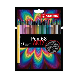 Stabilo, STABILO® Filzstift STABILO® Pen 68 ARTY 18er im Kartonetui, Filzstift STABILO® Pen 68 ARTY 18er-Pack