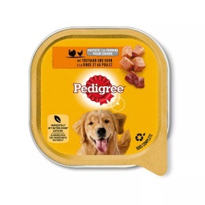 Pedigree, Pedigree Truthahn/Poulet 300g, Pedigree - Adult in Terrine mit Truthahn & Poulet Schale 300g, 300 g