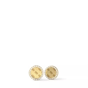 Guess, Ohrringe Damen Gold ONE SIZE, Guess ROUND HARMONY Ohrschmuck Damen