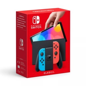 Nintendo, Switch (OLED-Modell) - Spielekonsole - Neon-Blau/Neon-Rot/Schwarz, Nintendo Switch (OLED-Modell) Neon-Rot/Neon-Blau Nintendo Switch HW
