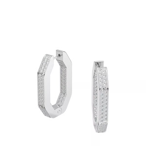 Swarovski, Creolen Damen Silberfarben ONE SIZE, Swarovski - Creolen, Dextera, One Size, Silberfarben