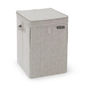 BRABANTIA, BRABANTIA Stapelbare Wäschebox, Brabantia Wäschetonne , 120428 , Grau , Textil , 32x44.5x37 cm , 003394071401