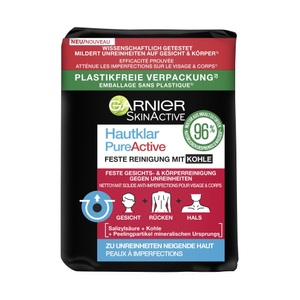 Garnier, Garnier - Gesichtsreinigungs-Seife - PureActive Feste Reinigung mit Kohle (FW004PACS), Garnier Skin Active Garnier Skin Active Hautklar PureActive Feste Reinigung mit Kohle seife 100.0 g