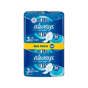 Always, always Ultra Binde Night mit Flügeln BigPack (20 Stück), Always Ultra Day & Night Damenbinden
