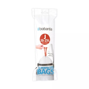 BRABANTIA, Brabantia Kehrichtsack PerfectFit J 23, Brabantia - Gebührenfreier Abfallsack, 23 L, Weiss