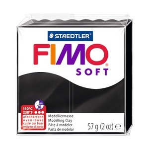 FIMO, FIMO Soft Modelliermasse, Fimo Knete Soft, schwarz, 11073-9, (56g)