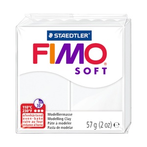 FIMO, FIMO Soft Modelliermasse, Fimo Knete Soft, weiss, 11050-0, (56g)