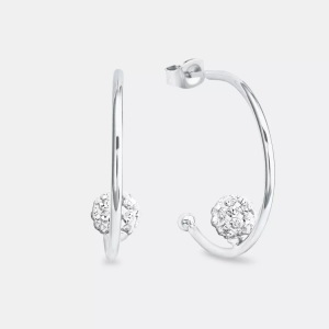 AMOR, Amor Creolen Damen Silber 15mm, Amor - Creolen, 15mm, Silber