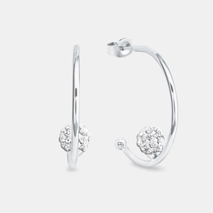 AMOR, Amor Creolen Damen Silber 15mm, Amor - Creolen, 15mm, Silber