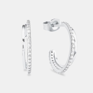 AMOR, Amor Creolen Damen Silber ONE SIZE, Amor - Creolen, One Size, Silber