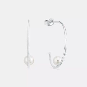AMOR, Amor Creolen Damen Silber 30mm, Amor - Creolen, 30mm, Silber