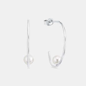 AMOR, Amor Creolen Damen Silber 30mm, Amor - Creolen, 30mm, Silber