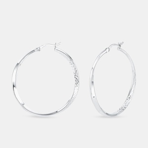 AMOR, Amor Creolen Damen Silber 40mm, Amor - Creolen, 40mm, Silber