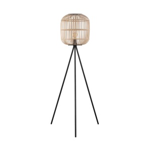 Eglo, Stehlampe Bordesley Dreibein mit Holzschirm, EGLO Stehlampe »BORDESLEY«