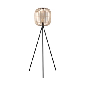 Eglo, Stehlampe Bordesley Dreibein mit Holzschirm, EGLO Stehlampe »BORDESLEY«