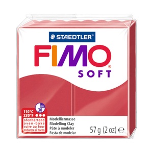 FIMO, FIMO Soft Modelliermasse, Fimo Knete Soft, rot, 11056-26, (56g)
