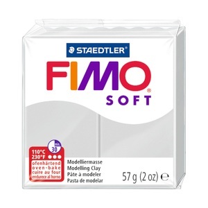 FIMO, FIMO Soft Modelliermasse, Fimo Knete Soft, grau, 11072-80, (56g)