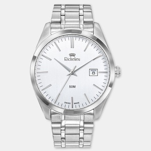 Richelieu, Richelieu Analoguhr Herren Silber 42mm, Richelieu Swiss Made 5005M.03.911 Sport Herrenuhr