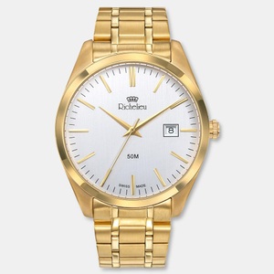 Richelieu, Richelieu Analoguhr Herren Gold 42mm, Richelieu Swiss Made 5005M.05.911 Sport Herrenuhr