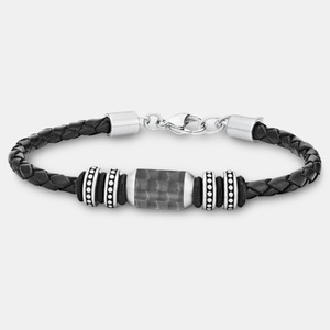 S.Oliver, s.Oliver Lederarmband »Hauptkollektion, 2026108«, s.Oliver Lederarmband »Hauptkollektion, 2026108«, mit Carbon