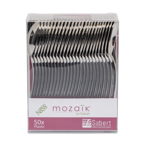 Tabletop, Tabletop Party-Loeffel. 50Stk Mosaik, ELCO Mini-Plastik-Löffel 10cm 01060200-005 silber, 50Stk. silber, 50Stk.