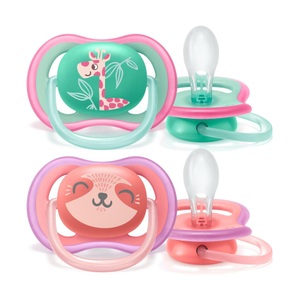 Avent Philips, Avent Philips Schnuller ultra air 18M+ Girl Giraffe/Bär (1 Stück), Philips AVENT Nuggi Ultra Air 18 + Monate