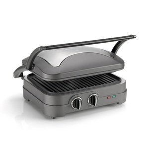CUISINART, Cuisinart Gr47E Griddler Elite - Kontaktgrill (Grau/Edelstahl), Cuisinart GR47E Fitnessgrill