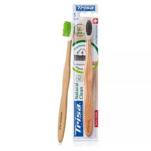 TRISA, Trisa Natural Clean Swiss Wood soft (1 Stück), Trisa Natural Clean Holzzahnbürste soft (1 Stk)