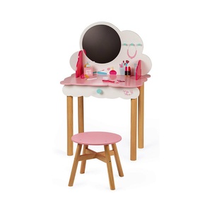 Janod, Janod Schmink-und Frisiertisch LITTLE MISS mit Hocker und Zubehör in rosa/weiß, Janod Schminktisch »Janod Beauty Schmink- und Frisiertisch«