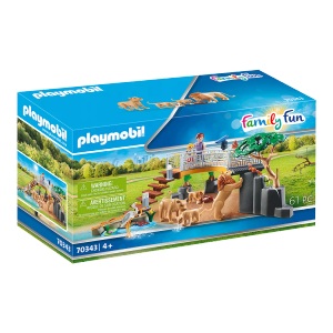 PLAYMOBIL, 70343 Löwen im Freigehege, Konstruktionsspielzeug, Playmobil Family Fun Löwen im Freigehege (70342) 4+ Jahre
