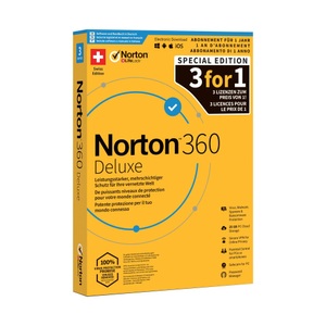 Symantec, Symantec Norton 360 Deluxe - Promotion Box, 3, Norton 360 Deluxe 3 for 1 Sicherheit ? Antiviren