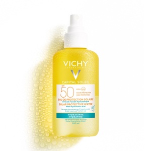 Vichy, Vichy Capital Soleil Frisches Sonnenspray Feuchtigkeitsspendend LSF 50 200 ml, Vichy Capital Soleil Sonnenspray mit Hyaluron LSF 50