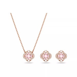Swarovski, Swarovski Sparkling DC Set Damen, Swarovski - Set Collier/Ohrschmuck, Una, Roségold