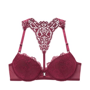 Lascana, LASCANA Push-up-BH, LASCANA Push-up-BH »Melissa«, mit Vorderverschluss & Spitzenrücken aus Stickerei, Dessous