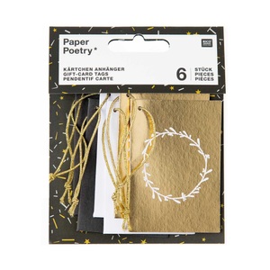 RICO Design, Rico Design Rico Design Weihnachtskarte, Rico Design Geschenkanhänger Paper Poetry 5 x 7.5 cm, 6 Stück