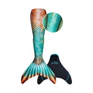 Fin Fun, Fin Fun Meerjungfrau Flosse Bronzed Emerald Adult S Multicolor, Fin Fun - Meerjungsfrau Mermaidens Bronzed Emerald Adult, XS, Multicolor